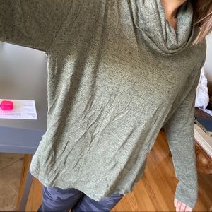 Army green light turtle neck sweater